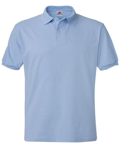 Hanes Short-sleeve Jersey Pocket Polo - Blue