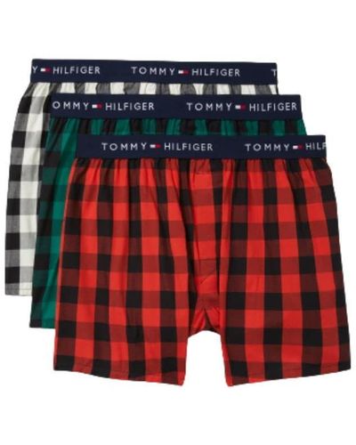 Tommy Hilfiger Cotton Classics 3-pack Slim Fit Woven Boxer - Red