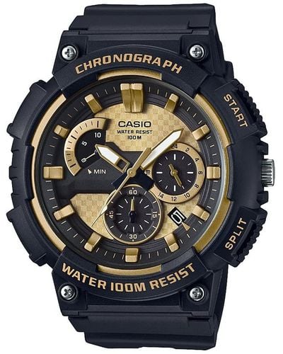 G-Shock Mcw200h Series | 's Analog Watch | Black/gold | 100m Wr | Retrograde Chronograph | 1 Second Stopwatch | Date Display | Multi