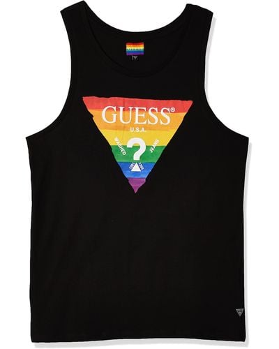 Guess Sleeveless Basic Pride Logo Tank - Black