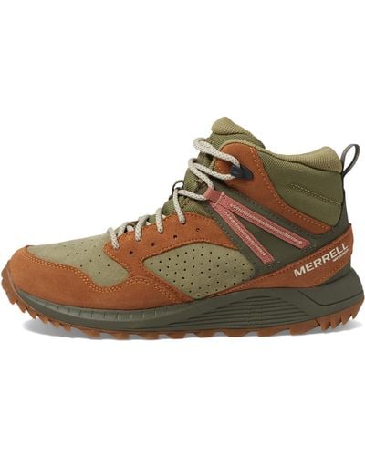 Merrell Wildwood Mid Leather Waterproof Hiking Boot - Blue