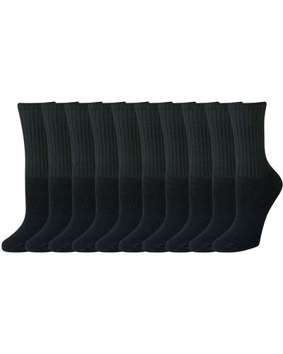 Amazon Essentials 10-Pack Cotton Cushioned Crew Socks Casual - Negro
