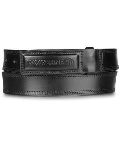 Wolverine Scratchless Leather Work Belt With Hidden Buckle - Black