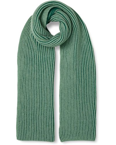 The Drop Bliss Two-tone Ribbed Scarf - Green
