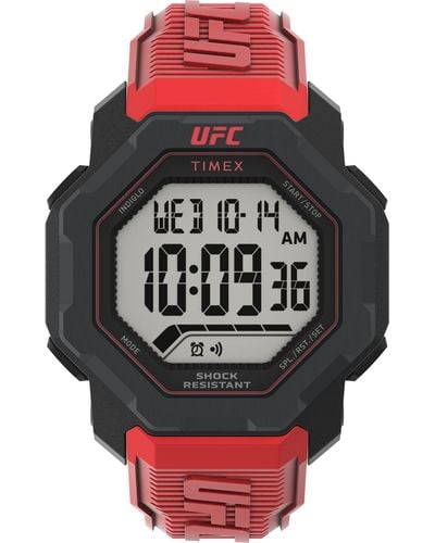 Timex UFC Strength Knockout uhr 48mm mit rotem Harzband TW2V88200