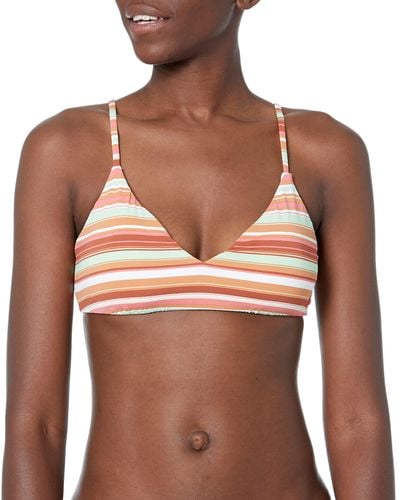 Roxy Womens Beach Classics Athletic Bikini Top - Multicolor