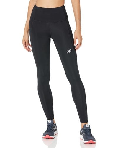 New Balance Accelerate Pacer Tights Black Lg - Blue