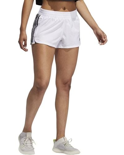 adidas ,womens,pacer 3-stripes Woven Shorts,white/black,xx-large