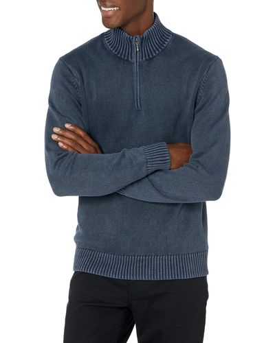 Goodthreads Soft Cotton Quarter-zip Sweater - Blue