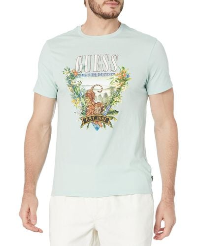 Guess Short Sleeve Tiger Paradise Tee - Blue