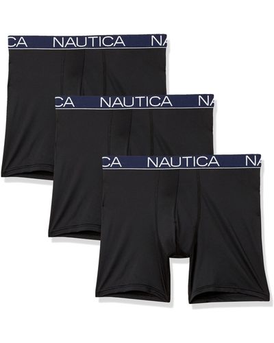 Nautica Stretch Light Weight Mesh 3 Pack Boxer Brief - Black