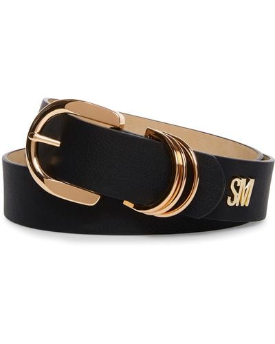 Steve Madden Black Multi D-ring Logo Belt