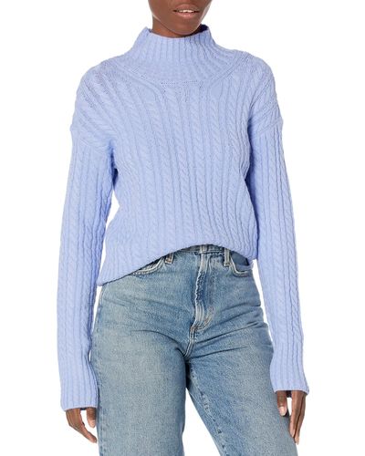 French Connection Babysoft Cable High Neck Sweater - Blue