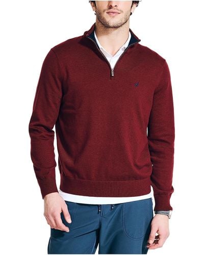 Nautica Navtech Quarter-zip Sweater - Red