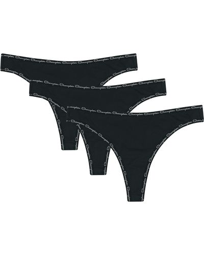 Champion Womens Microfiber Thongs - Black