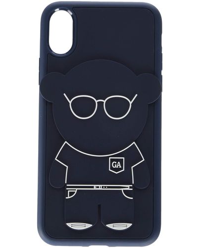 Emporio Armani Designer Iphone Case With Graphic Ga Bear Phone Wallet - Blue