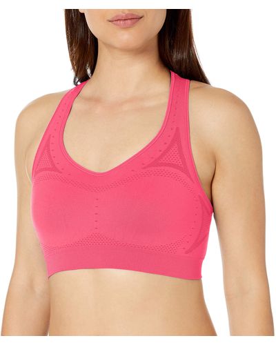 Hanes Seamless Racerback Moderate-support Sports Bra With Cooldri Moisture-wicking - Pink