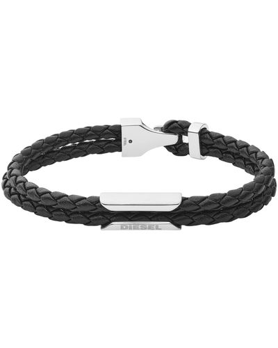 DIESEL Leather Bracelet - Black