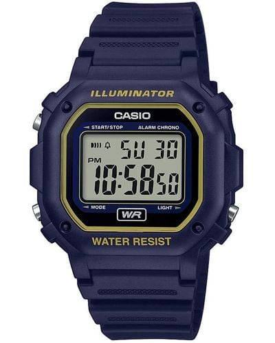G-Shock Illuminator Stainless Steel Quartz Watch With Resin Strap - Blue