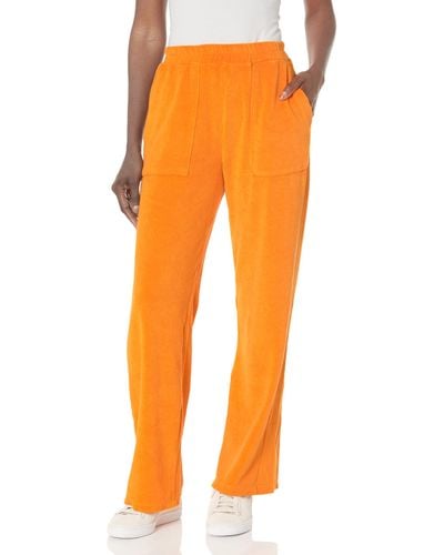 Monrow Hb0639-terry Cloth Patch Pocket Pant Go - Orange