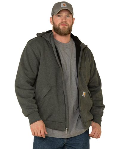Carhartt Rain Defender Loose Fit Midweight Thermal-lined Full-zip Sweatshirt - Gray