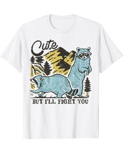 Camper Racoon Cute But I'll Fight You Camping T-shirt - White