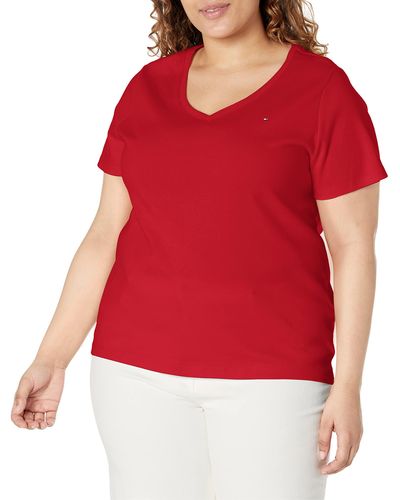 Tommy Hilfiger Short Sleeve V-neck T-shirt - Red