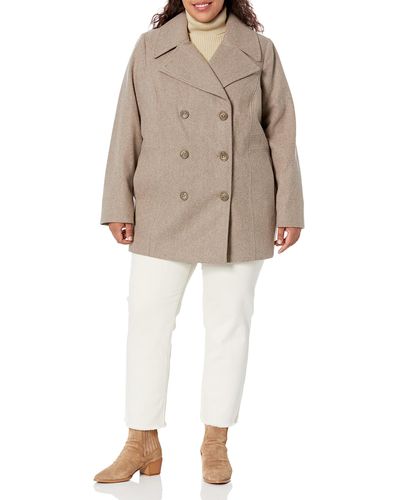 London Fog Plus Size Peacoat - Natural