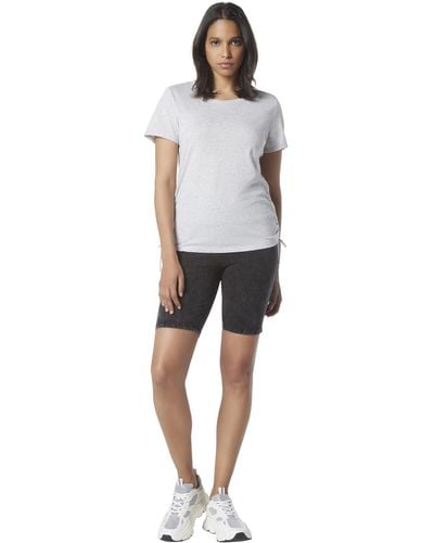 Andrew Marc Performance Scoop Neck Short Sleeve T-shirt W/side Cinching - White