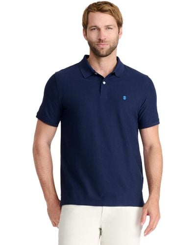 Izod Slim-fit Advantage Performance Short-sleeve Solid Polo Shirt - Blue