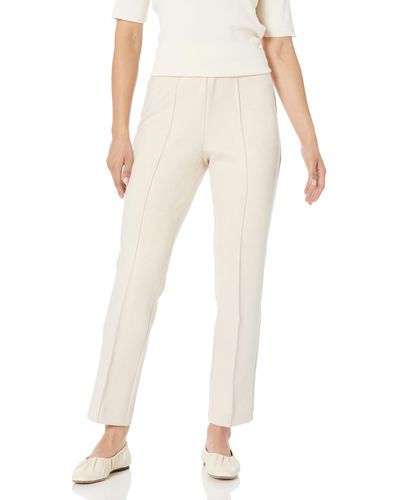 Anne Klein Pull On Hollywood Waist Straight Ankle Pant - Natural