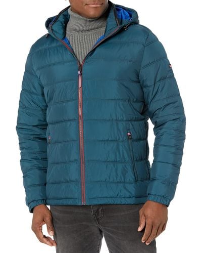 London Fog Quilted Puffer - Blue