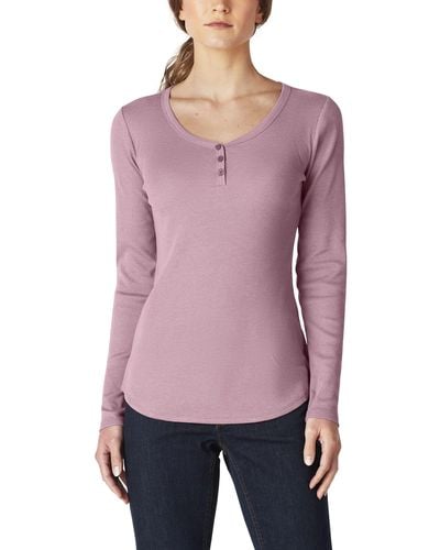 Dickies Long Sleeve Henley Shirt - Purple