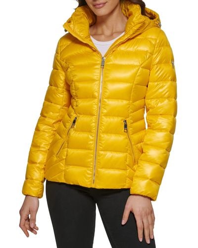 Guess Mid-weight Hooded Jacket - Yellow