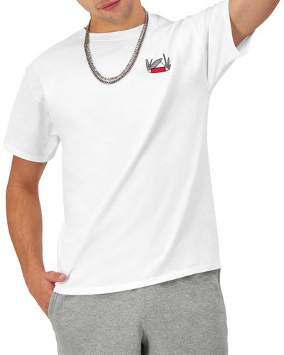 Champion , Classic, Comfortable Crewneck T-shirt, Graphic Tee, White Provisions