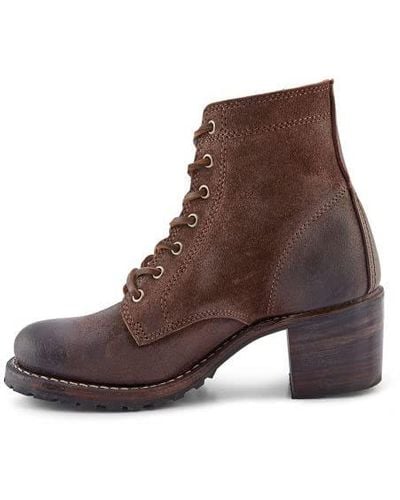 Frye Sabrina 6g Lace Up Ankle Boot - Brown