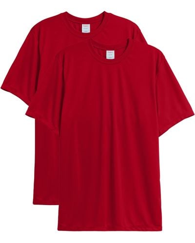 Hanes Mens Sport Cool Dri Performance Tee Fashion T Shirts - Red