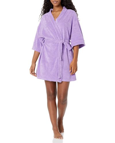 Monrow Hj0236-terry Cloth Kimono - Purple