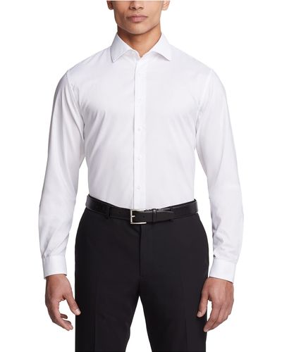 Kenneth Cole Kleid Slim Fit Solid Klassisches Hemd - Weiß