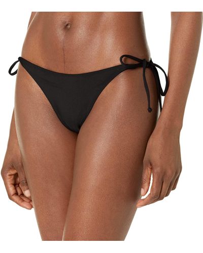 Volcom Standard Simply Seamless Skimpy Tie Side Swimsuit Bikini Bottom - Black