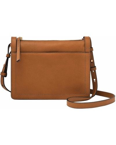 Fossil Taryn Leather Crossbody Purse Handbag - Brown