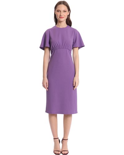 Donna Morgan Elastic Empire Waist Sheath Dress - Purple