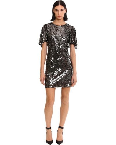 Donna Morgan Holiday Sequin Dress Event Occasion Cocktail Party Guest Of - Black