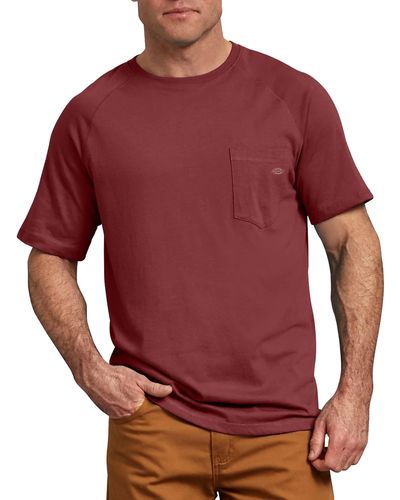Dickies Mens Short Sleeve Performance Cooling Tee Shirt - Red