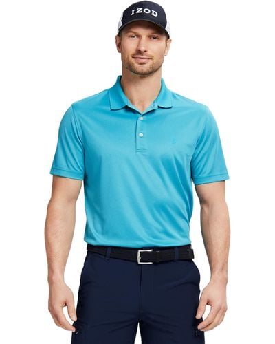 Izod Performance Golf Grid Polo - Blue