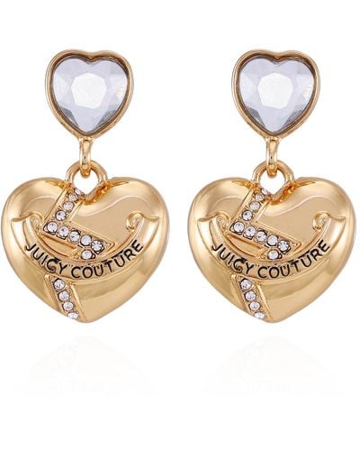 Juicy Couture Goldtone Heart Drop Dangle Earrings For - Metallic