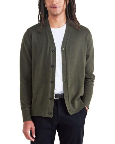 Dockers Regular Fit Long Sleeve Cardigan Sweater, - Green