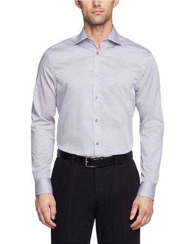 Calvin Klein Dress Shirt Regular Fit Non Iron Stretch Solid - Multicolor