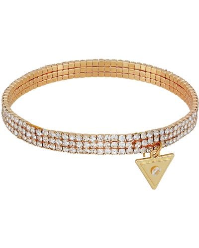 Guess Gold Strass Elastisches Armband Verstellbar Metall Strass Verstellbar Metall Strass - Mettallic