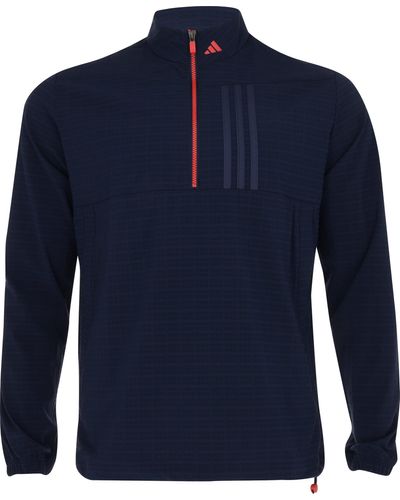adidas Ultimate365 Tour Wind.rdy Half Zip Golf Pullover Jacket - Blue